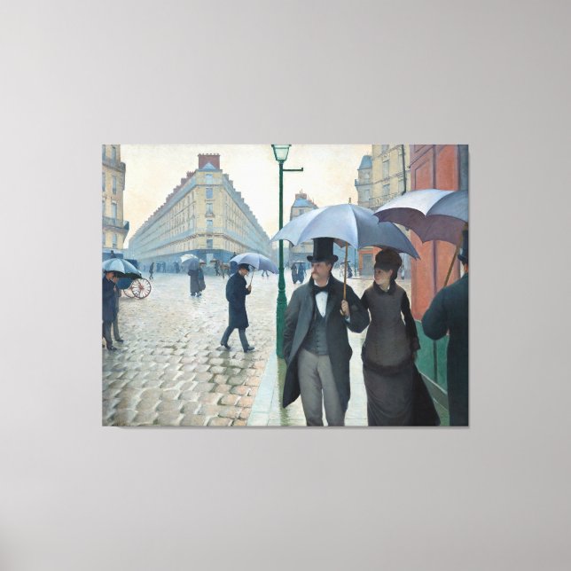 Caillebotte Paris Street Rainy Day Painting Canvastryck (Framsida)