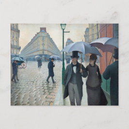 Caillebotte Paris Street Rainy Day Painting Vykort