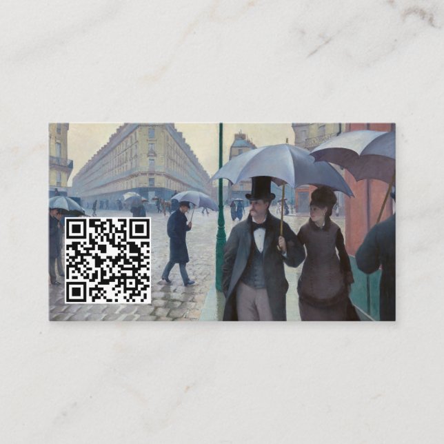 Caillebotte - Paris Street, Rainy Day - QR Code Visitkort (Framsida)