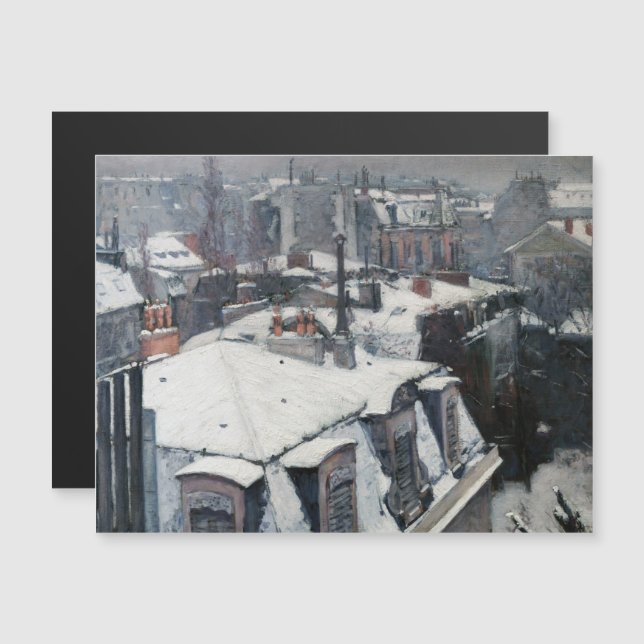 Caillebotte - Tak i snö Magnetisk kort (Fram/baksida)