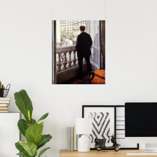 Caillebotte - Ung man vid fönstret Poster