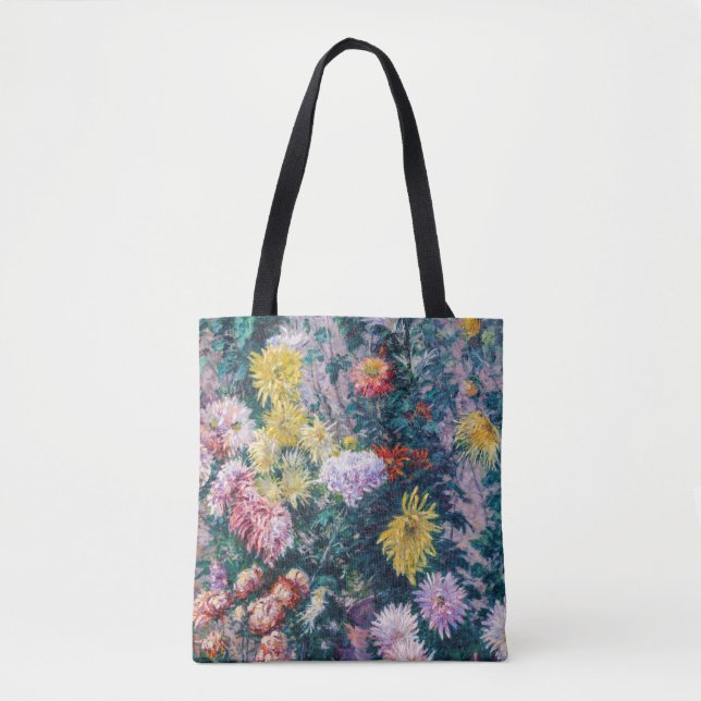 Caillebotte - Vita och gula krysantemum Tygkasse (Framsida)
