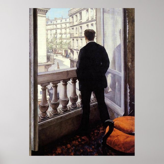 Caillebotte - Young Man på hans fönster Poster (Framsidan)