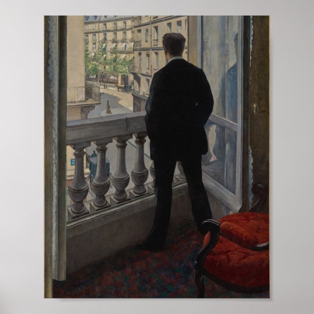 Caillebotte - Young Man vid hans fönster (1876) Poster (Framsidan)