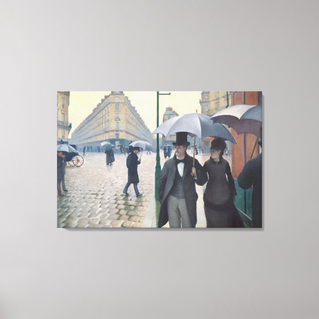 Caillebotte's Rue de Paris, temps de pluie Canvastryck (Framsida)