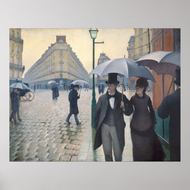 Caillebotte's Rue de Paris, temps de pluie Poster (Framsidan)