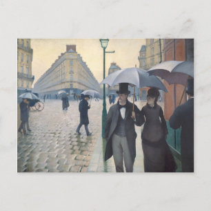 Caillebotte's Rue de Paris, temps de pluie Vykort