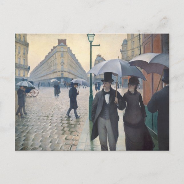 Caillebotte's Rue de Paris, temps de pluie Vykort (Framsida)