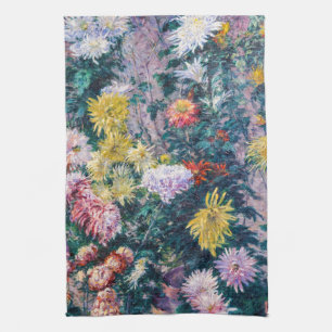 Caillebute - White and Gult Chrysanthemums Kökshandduk