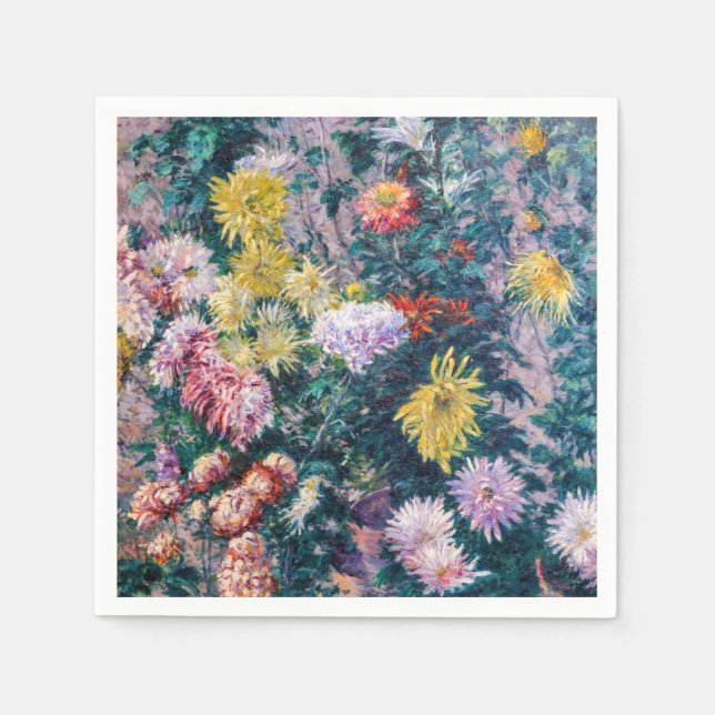 Caillebute - White and Gult Chrysanthemums Pappersservett (Framsidan)