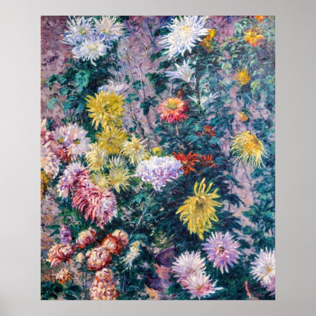 Caillebute - White and Gult Chrysanthemums Poster (Framsidan)