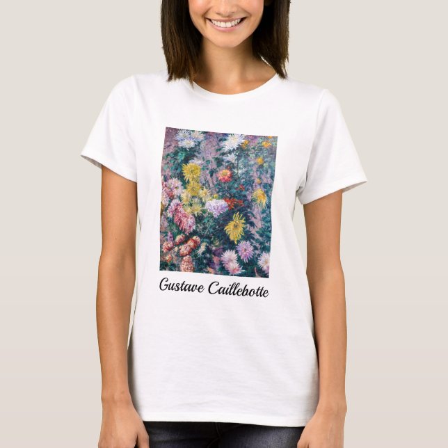 Caillebute - White and Gult Chrysanthemums T Shirt (Framsida)