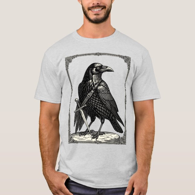 Caim Demonisk Fågel Staket Flärd T Shirt (Framsida)