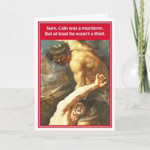 Cain Abel Not Brothers Kippah Funny Birthday Card Kort