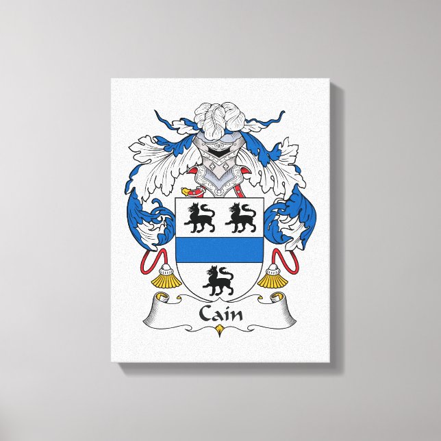 Cain Family Crest Canvastryck (Framsida)