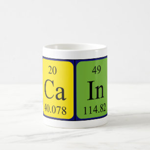 Cain Periodisk bord namn mugg