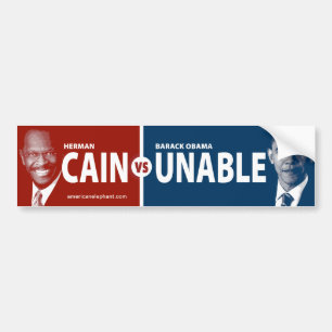 CAIN vs den OFÖRMÖGNA Herman Cain bildekalet Bildekal