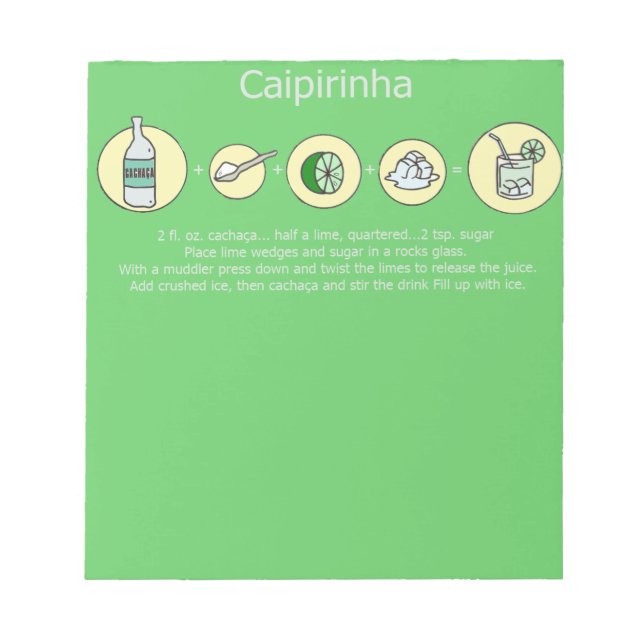 caipirinha, brazilisk dryck anteckningsblock (Framsida)