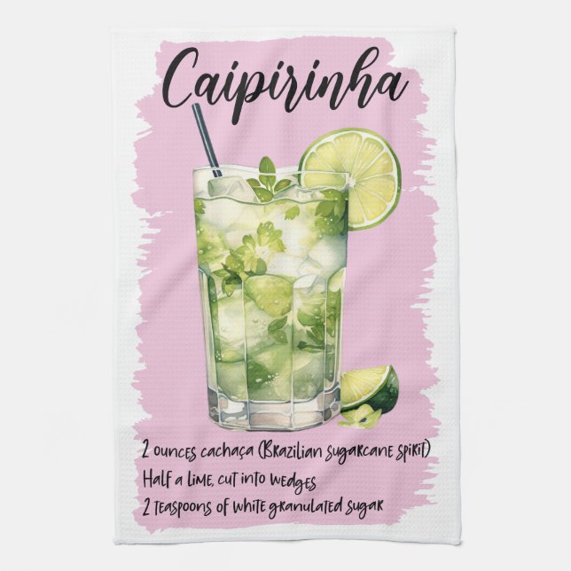 Caipirinha Cocktail Recipe Kökshandduk (Vertikal)