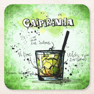 Caipirinha Drink Recipe Underlägg Papper Kvadrat