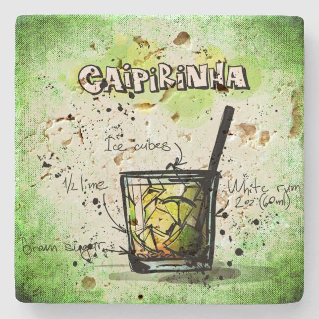 Caipirinha Drink Recipe Underlägg Sten (Framsidan)