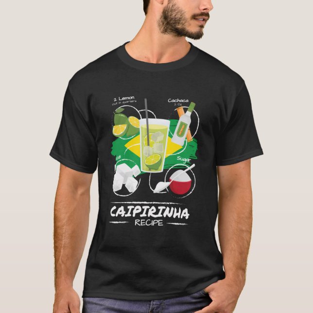 Caipirinha Recipe I Brasilien Caipirinha Cocktail T Shirt (Framsida)