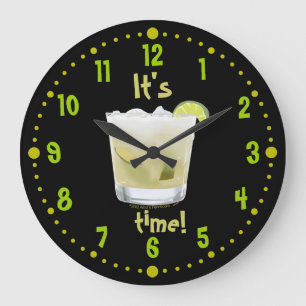 Caipirinha Time Brazilian Coctail Clock W/ minuter Stor Klocka