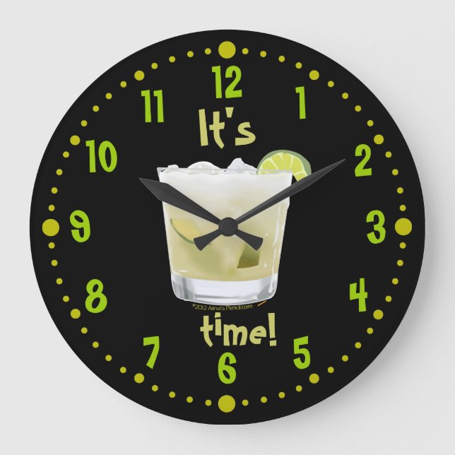 Caipirinha Time Brazilian Coctail Clock W/ minuter Stor Klocka (Framsida)
