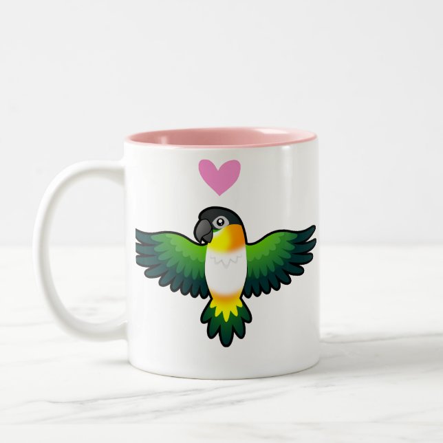 Caique / Dvärgparakit / Pionus / Papegojskärlek Två-Tonad Mugg (Vänster)