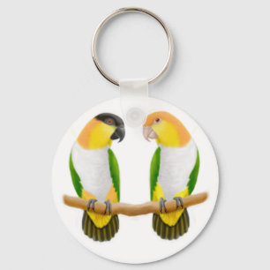 Caiquepapegojakärlek Keychain Nyckelring
