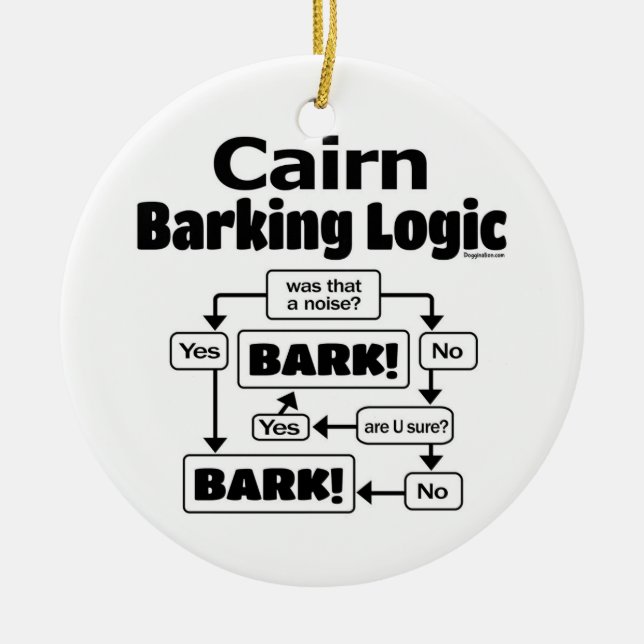Cairn Barking Logic Julgransprydnad Keramik (Framsidan)