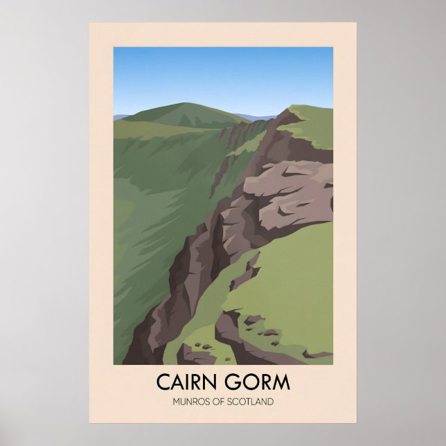 Cairn Gorm Munros i Skottland Resaaffisch Poster (Framsidan)