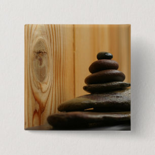 Cairn Meditation Stones och Wood Knapp