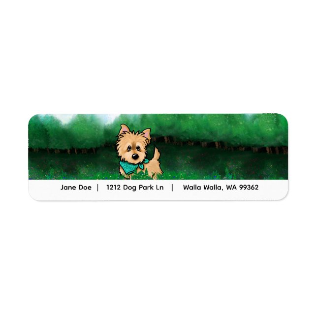 Cairn Terrier-adress Returadress Etikett (Framsidan)