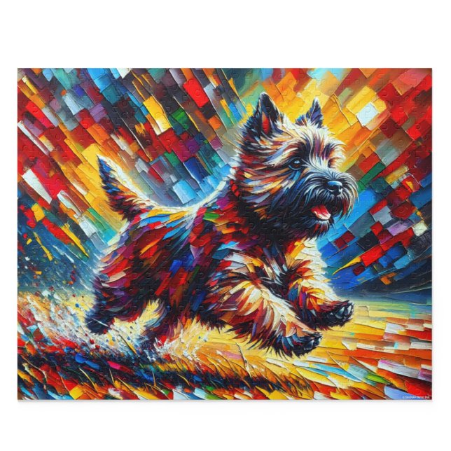 Cairn Terrier Akrylkonst: Brindle Cairn Pussel (Cairn Terrier Acrylic Art: Brindle Cairn)