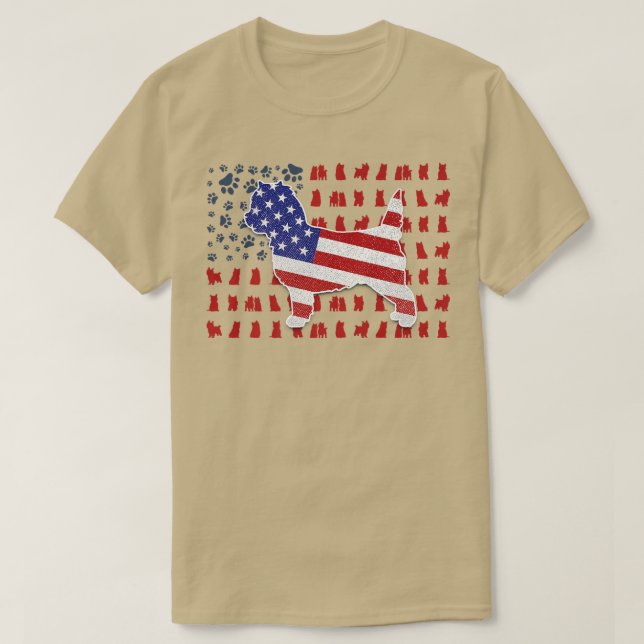 Cairn Terrier American Flag 4th Of July Gifts For  T Shirt (Design framsida)
