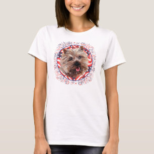 Cairn Terrier Amerikanska flaggans firande T Shirt