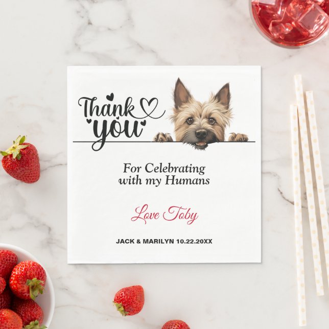 Cairn Terrier Bröllopsmottagning Pappersservett (Insitu)