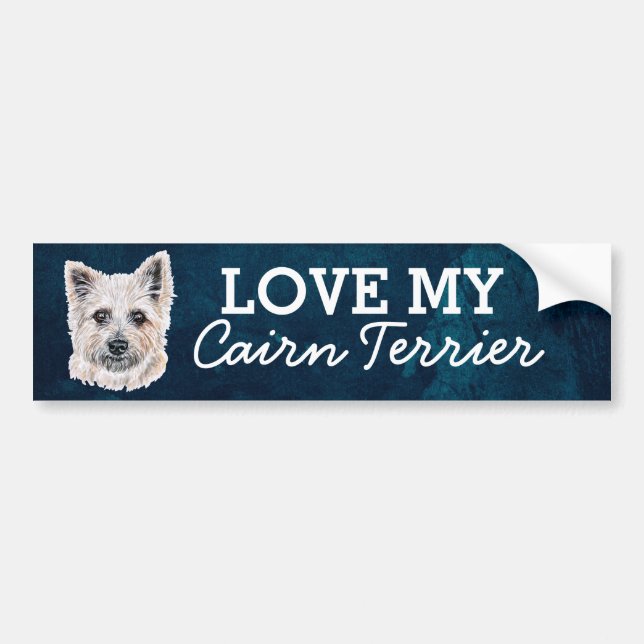 Cairn Terrier Bumper Sticker Bildekal (Framsidan)