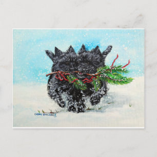 Cairn Terrier Christmas Helg Vykort