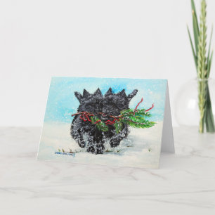Cairn Terrier Christmas Helgkort