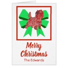 Cairn Terrier Cute Jute Hund & Bow Card Hälsningskort