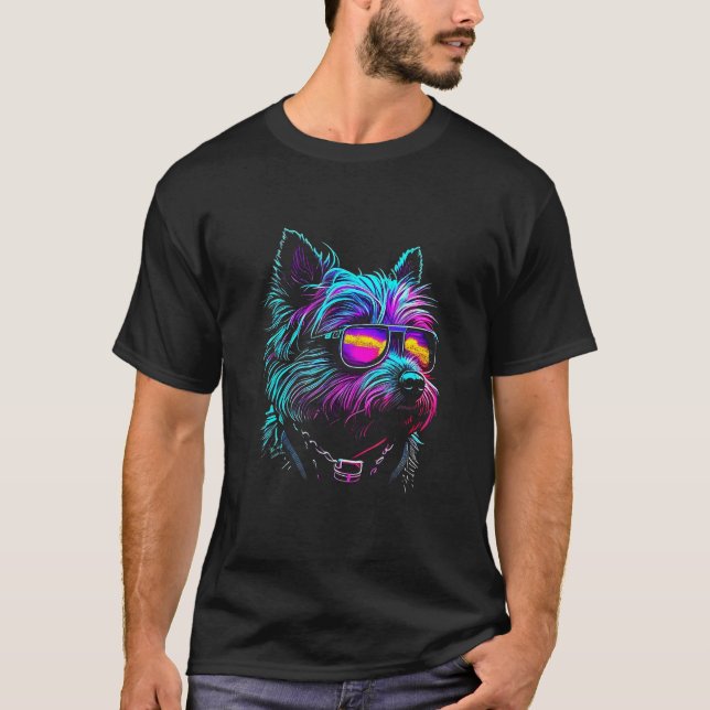 Cairn Terrier Dog owner Vaporwave Notorious DJ 1 T Shirt (Framsida)