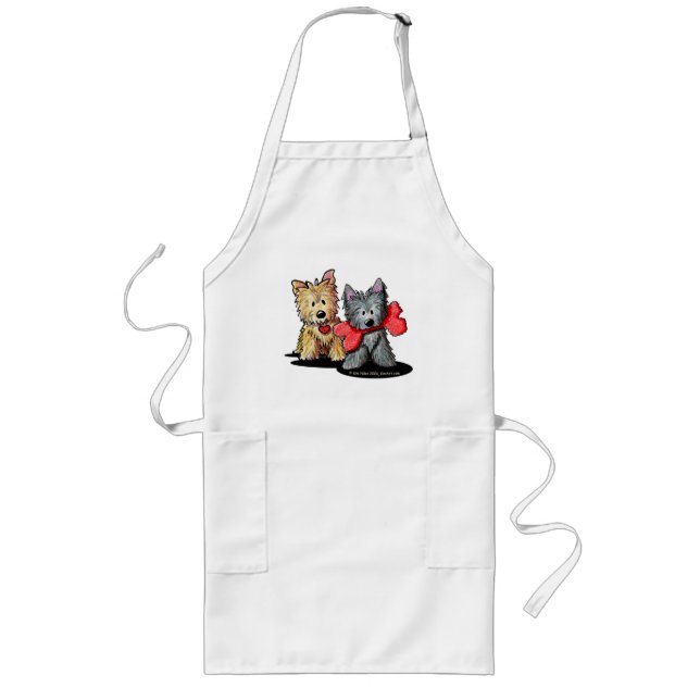 Cairn Terrier Duo Apron Långt Förkläde (Framsidan)