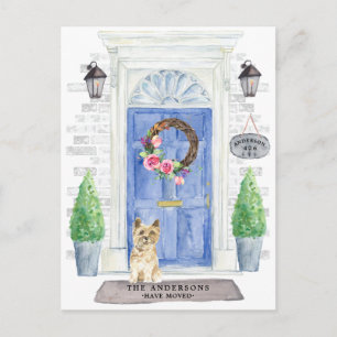 Cairn Terrier Flytta Announcement Postcard Vykort