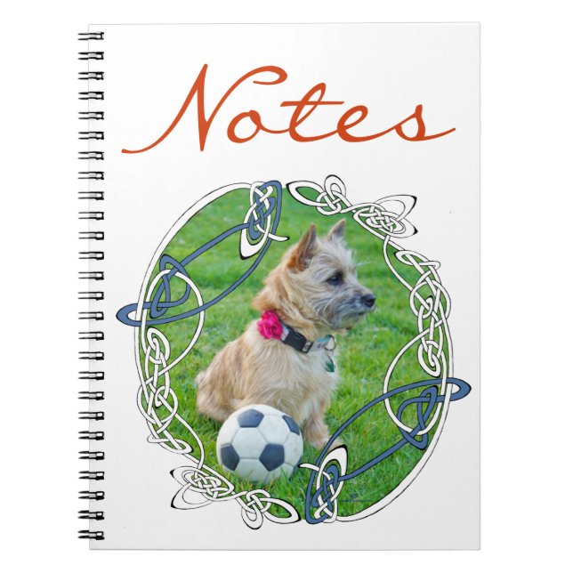 Cairn Terrier Fotboll Anteckningsbok (Framsidan)