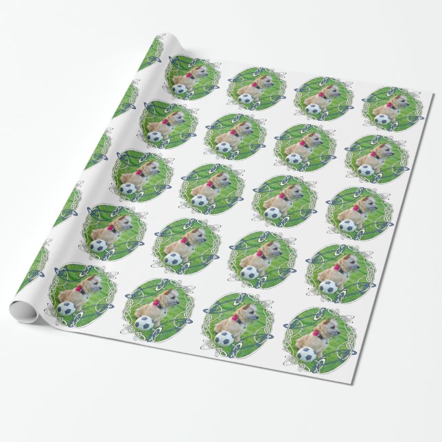 Cairn Terrier Fotboll Presentpapper (Utrullad)