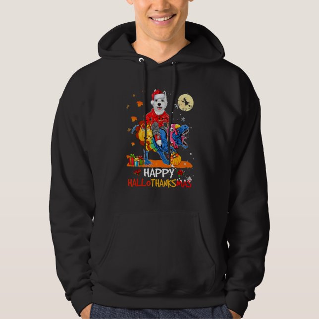 Cairn Terrier Glad Hallothanksmas Halloween Tack Hoodie (Framsida)