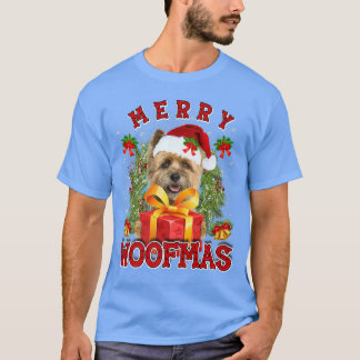 Cairn Terrier God jul Woofmas Julafton Ljus Santa T Shirt