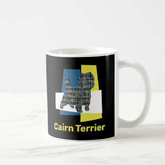 Cairn Terrier Gult & Black Grid Line Coffee Kaffemugg